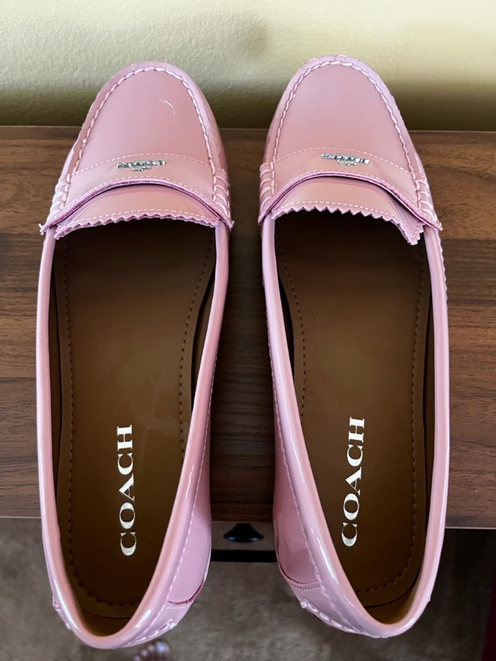 Coach Glossy Pink Loafers - Picture 9 of 11